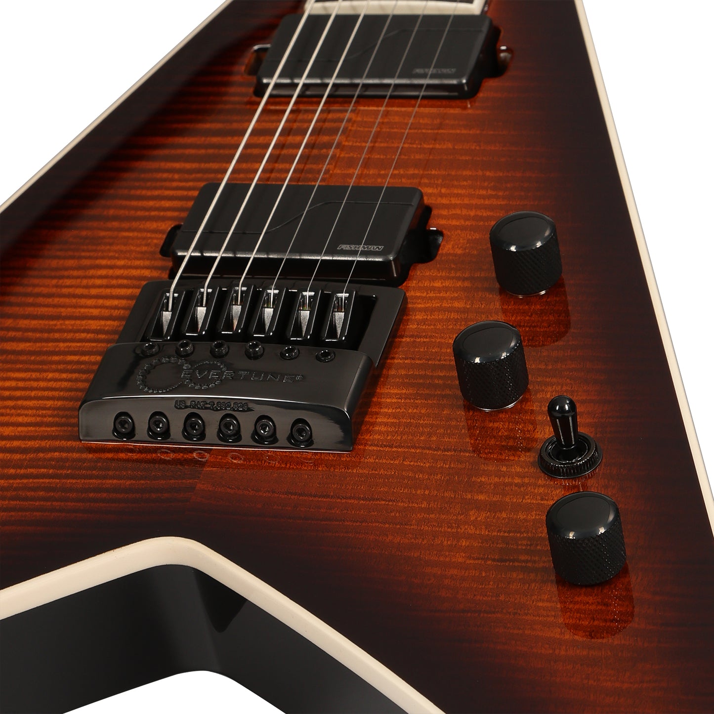 USA Vengeance Evertune Fluence Flame Top Tiger Eye Burst